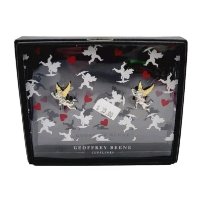 Men’s Cherub Angel Cufflinks GEOFFREY BEENE Two tone Gold & Silver NIB - Image 1 of 4