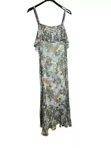 Lane Bryant Womens Multicolor Maxi Dress Size 18 Paisley Spaghetti Strap Pleated - Picture 1 of 7