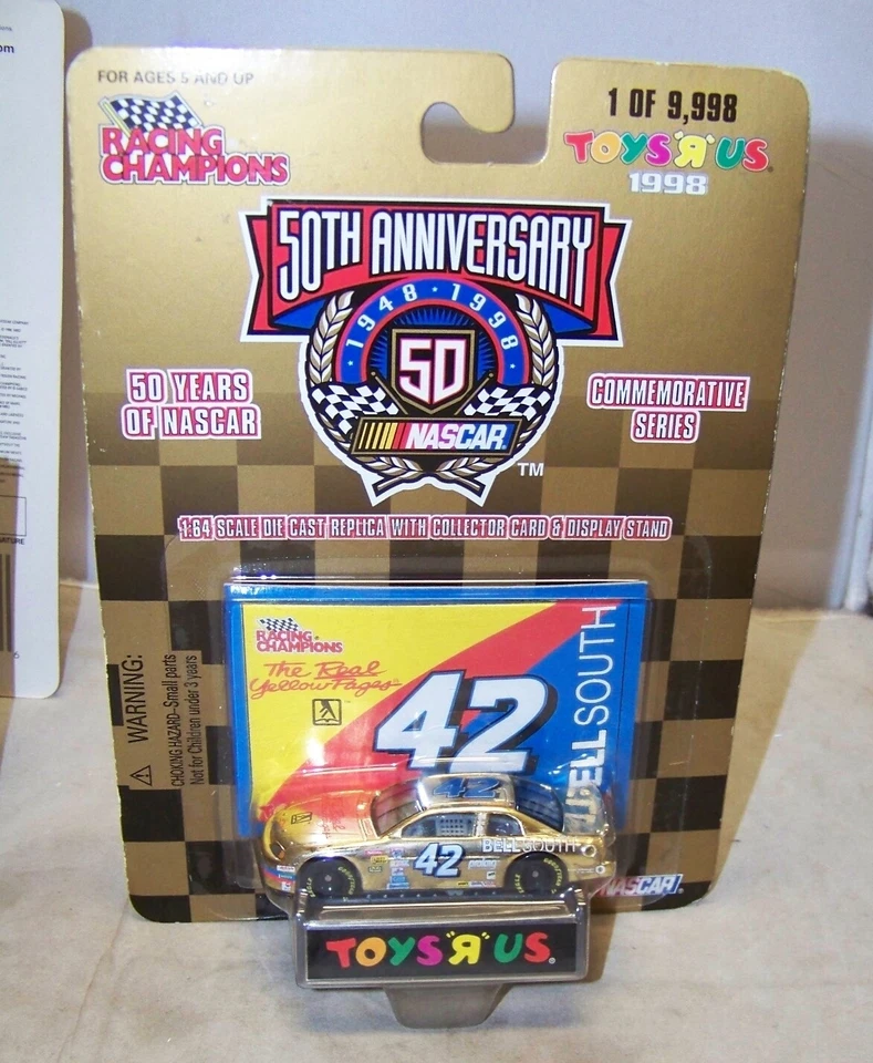 Racing Champions Bill Elliot 50th Anniversary Gold Car Toys R US 1 of 9 998