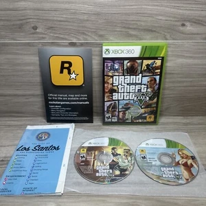 Grand Theft Auto V 5 Xbox 360 + Map - Complete CIB - Picture 1 of 9