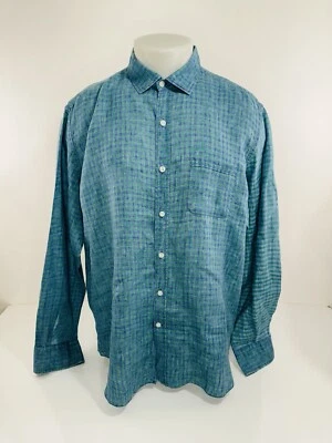 CULTURATA Италия - льняная мужская рубашка XL 17,5 44 - Изображение 1 из 4