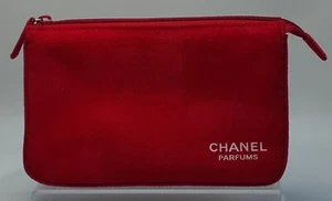 Chanel Red Suede Cosmetic Bag - Picture 1 of 4