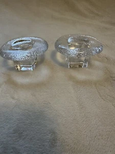 Nancy Still For Riihimaki Glassworks Crystal Candle Holders Finland - Picture 1 of 8