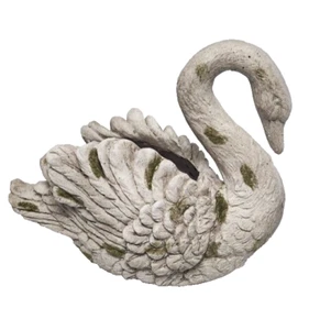 Vaso da fiori fiori a forma di cigno stile vintage arredamento giardino interno ed esterno - Foto 1 di 8