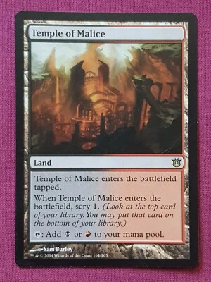 Magic The Gathering BORN OF THE GODS TEMPLE OF MALICE land card MTG - Image 1 of 2