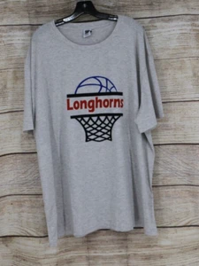 ROUTE 50 Apparel Adult Plus Size 3XL Crew Neck T-Shirt Basketball Longhorns Gray - Picture 1 of 7