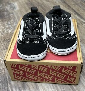Vans Old Skool V Baby Toddler Black White Size 2 Shoes Sneaker
