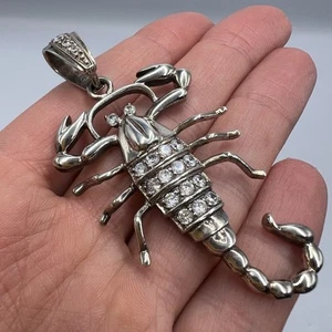 Vintage Fashion Women's Jewelry Pendant Scorpio Sterling Silver 925 Marked 13.4g - Picture 1 of 8