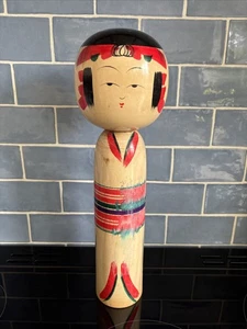 Vintage Large 42cm Kokeshi Doll Traditional Japanese Wooden Folk Art, Signed (2) - Foto 1 di 16