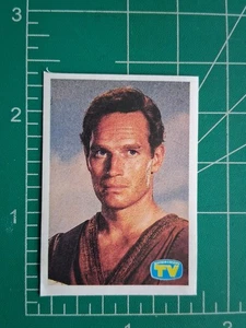 1987 Sorrisi e Canzoni MOVIE STAR STICKER CARD CHARLTON HESTON - Bild 1 von 2