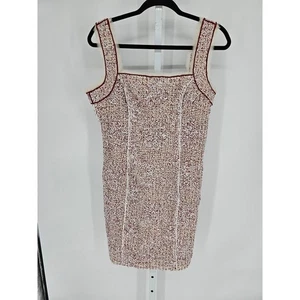 Worth New York mehrfarbig Strick ärmellos quadratischer Ausschnitt Etuikleid Gr. 10 - Bild 1 von 4