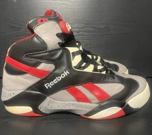 Vintage Reebok Pump Shaq Attaq Brick City Gray Red Basketball Shoes Mens 13 - Picture 1 of 14