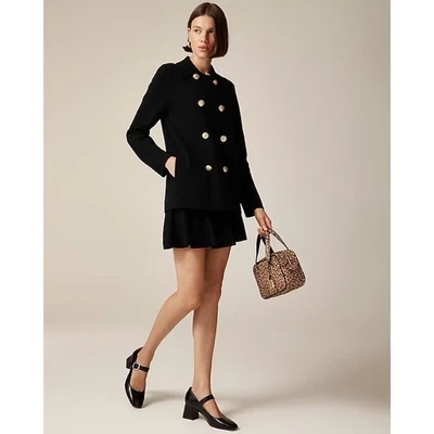 NWT! J. CREW Warwick Sweater Blazer Black Crested Buttons Double Breasted Medium - Image 1 of 4