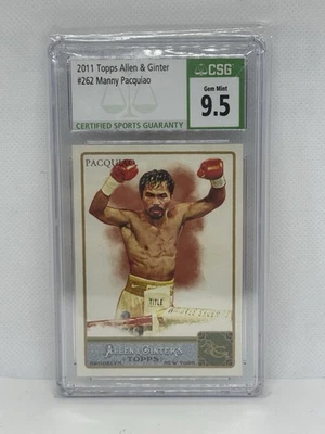 2011 TOPPS ALLEN & GINTER #262 MANNY PACQUIAO RC HOF CSG 9.5 Gem Mint - Image 1 of 2