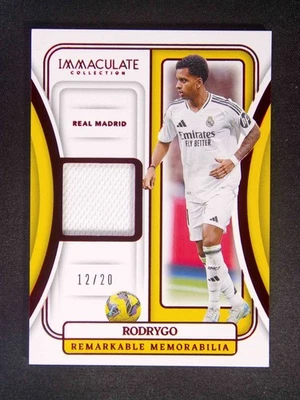 2024-25 Panini Immaculate Rodrygo Remarkable Jersey Patch Ruby /20 - Image 1 of 3