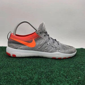 Nike Focus Flyknit Women’s Size 8 Gray Orange Running Training Athletic Shoes - Picture 1 of 15
