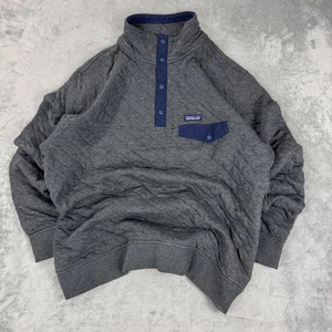 Patagonia Organic Quilt Snap-T Pullover Mens XL Grey Sweater Outdoor Cottage - Picture 1 of 9