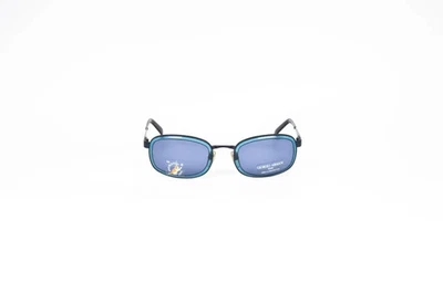 Giorgio Armani 1504 1195/65 Vintage Sunglasses Unisex Blue Metal Oval Italy - Image 1 of 4
