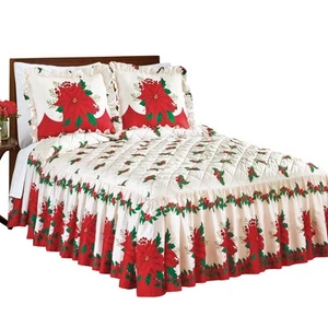 Christmas Bouquet Ruffle Skirt Bedspread - Picture 1 of 2