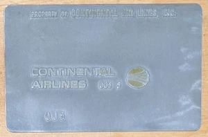 Vintage Continental Airlines Airline Ticket Validation Plate - Bild 1 von 2