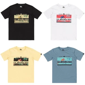 Quiksilver Kids Tropical Rainbow Short Sleeve Crew Neck Cotton T-Shirt Top Tee - Picture 1 of 7