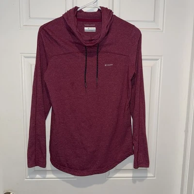 Columbia Suave Rojo Omni-Mecha Manga Larga Pullover Sudadera con Capucha Para Mujer Talla Pequeña Foto 1 de 4