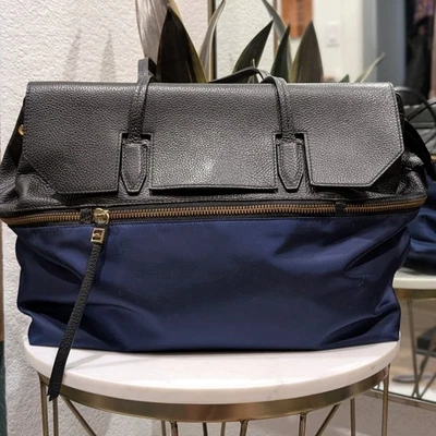 Bolso de Mano Gianni Chiarini Italiano de Lona de Cuero Foto 1 de 4