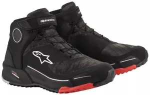 Alpinestars Cr-X Drystar Size 8,5 Motorcycle Shoes Waterproof Schwarz-Camo-Rot - Picture 1 of 3