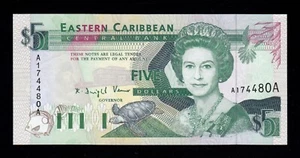 F.C. EAST CARIBBEAN STATES , 5 $ 1993 , S/C- ( AUNC ) , P.26a . - Foto 1 di 2
