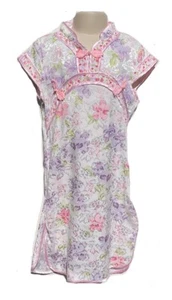 Girl's White Floral Traditional Chinese Dress (Qipao) Short Sleeve Size 5/6 - Picture 1 of 6