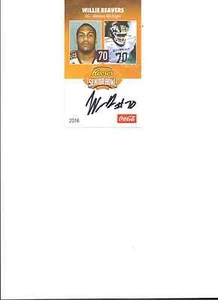 TARJETA DE TAZÓN SENIOR FIRMADA WILLIE BEAVERS WESTERN MICHIGAN BRONCOS CON CERTIFICADO DE AUTENTICIDAD - Imagen 1 de 1