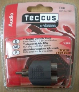 Teccus by Vivanco Audio Y Adapter Cinch Stecker - 2x Cinch Buchse* so56 - Bild 1 von 4