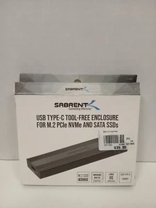 SABRENT USB 3.2 Type-C Tool-Free Enclosure for M.2 PCIe NVMe and SATA SSDs - Picture 1 of 3