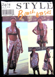 Beach Wear Bikini Swimsuit Wrap Jacket Size 6-16 McCalls 2474 Uncut Pattern - Picture 1 of 4
