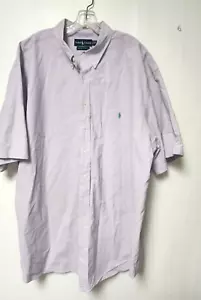 Ralph Lauren Men's 100% 2 ply cotton short sleeve check button down 3XLT - Picture 1 of 4