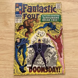 FANTASTIC FOUR # 59(MARVEL) Key Comic 1966-DOCTOR DOOM/SILVER SURFER-KIRBY (NM) - Picture 1 of 12