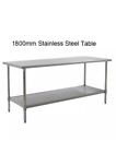 New Stainless Steel Commercial Kitchen Table + Under Shelf 1800Mm 6Ft