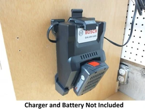 Wall Mount for Bosch GAL 18V-160C Charger with Optional 18V Battery Mounts - Picture 1 of 8