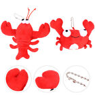  2 Pcs Crab Doll Lobster Plush Keychain Toys for Cat Ornament