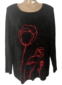 NWT David Dart Black/Red Soft Knit Sweater LARGE, Reg $148 - Picture 1 of 6