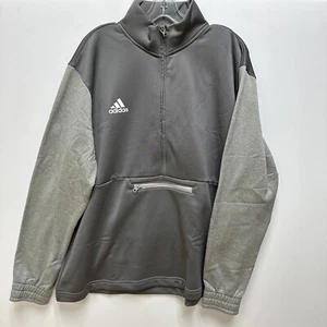 Felpa Adidas uomo taglia Medium, XL grigia 1/4 zip pile tasche squadra nuova con etichette - Foto 1 di 12
