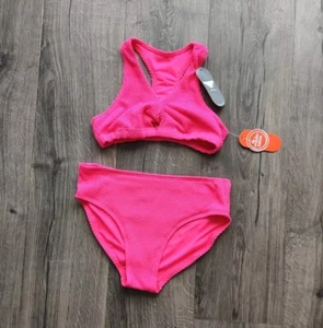 Wonder Nation Girls Barbie Pink Midrise Bikini Size 10-12 UPF 50 New With Tags - Picture 1 of 7