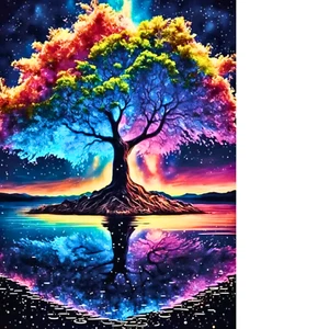 Prismatischer Baum Diamond Painting Set 20x30 – Glänzende Kunst ohne Rahmen - Bild 1 von 15