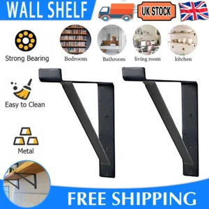 Heavy Duty Metal Shelf Brackets Handmade Industrial Steel Rustic Scaffold Board - Picture 1 of 12