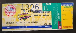 1996 ALCS GAME B (2)-ORIOLES @ YANKEES TICKET-EXCELLENT CONDITION - Picture 1 of 2