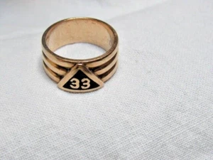 Vintage 1963 Masonic 14K Yellow Gold 33rd Degree Ring Sz. 7 - Picture 1 of 4