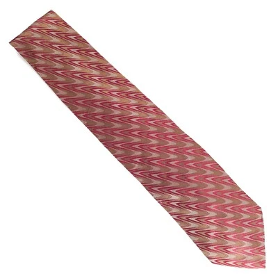 Corbata John W. Nordstrom Hombre 100% Seda Geométrica Beige Rojo 63x4 - Nueva Sin Etiquetas - Italia Foto 1 de 4