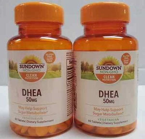 *New 2pk Sundown Naturals DHEA 50mg Metabolism Supplement NON-GMO 60ct Ex On Pic - Picture 1 of 1