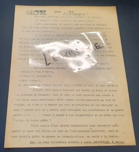 Seltenes Flugblatt des französischen Widerstands - Front National du Théatre, Musiker - Bild 1 von 2