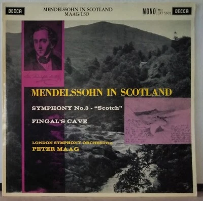 DECCA LXT 5601 UK ED 1 MENDELSSOHN IN SCOTLAND SYMPHONY NO.3 MAAG LSO MONO LP - Image 1 of 3